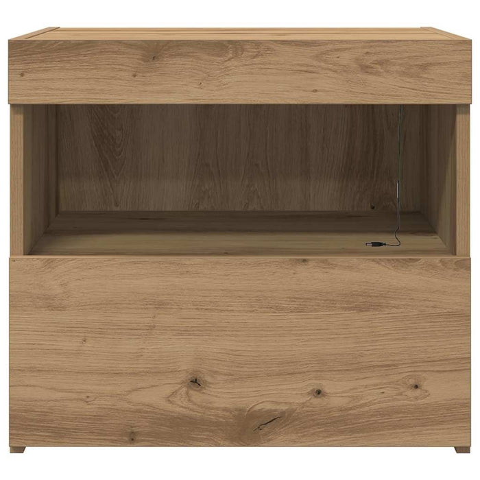 Dulap de noapte Stejar Artizanal 50 x 40 x 45 cm Lemn compozit - WALTI WALTI
