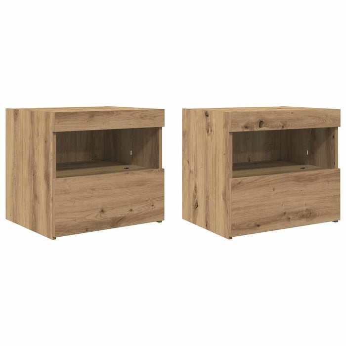 Dulap de noapte 2 pcs Stejar Artizanal 50 x 40 x 45 cm - WALTI WALTI