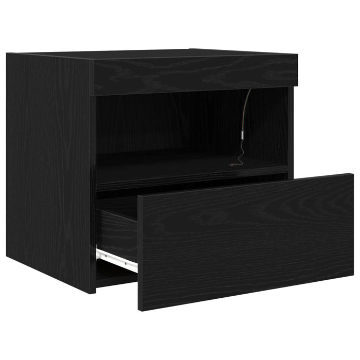 Dulap de noapte Stejar Negru 50 x 40 x 45 cm Lemn compozit - WALTI WALTI
