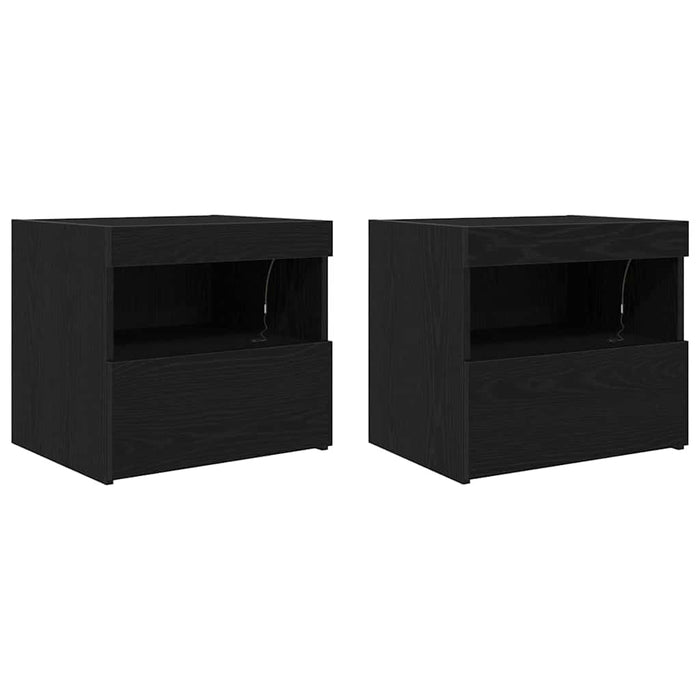 Dulap de noapte cu sertar 2 pcs Stejar Negru 50 x 40 x 45 cm - WALTI WALTI