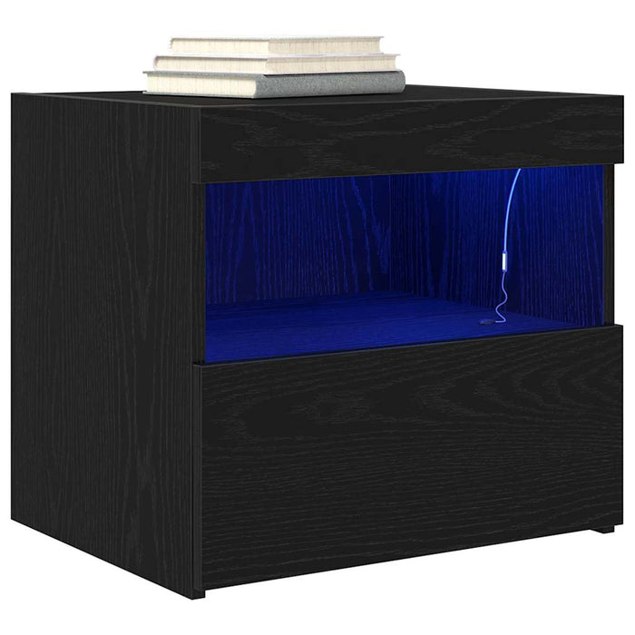 Dulap de noapte cu sertar 2 pcs Stejar Negru 50 x 40 x 45 cm - WALTI WALTI