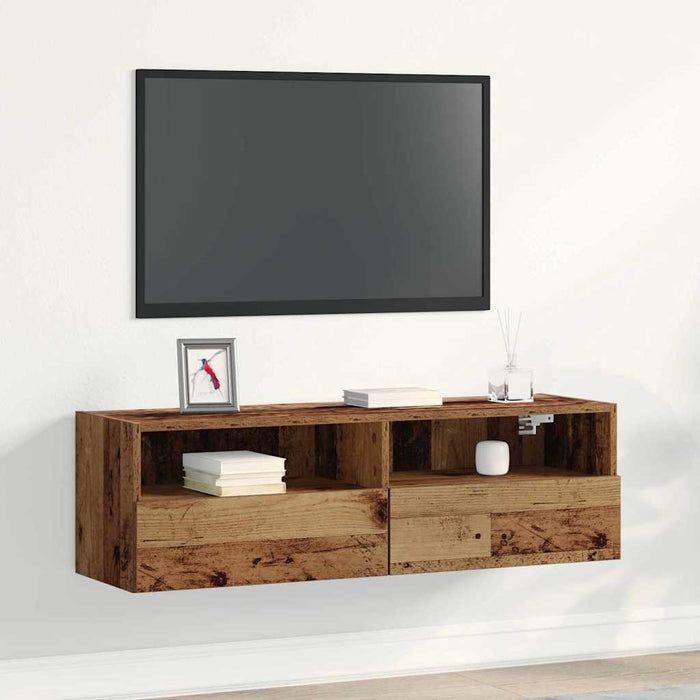 Dulap TV de perete Lemn vechi 100 x 30 x 30 cm Lemn compozit - WALTI WALTI