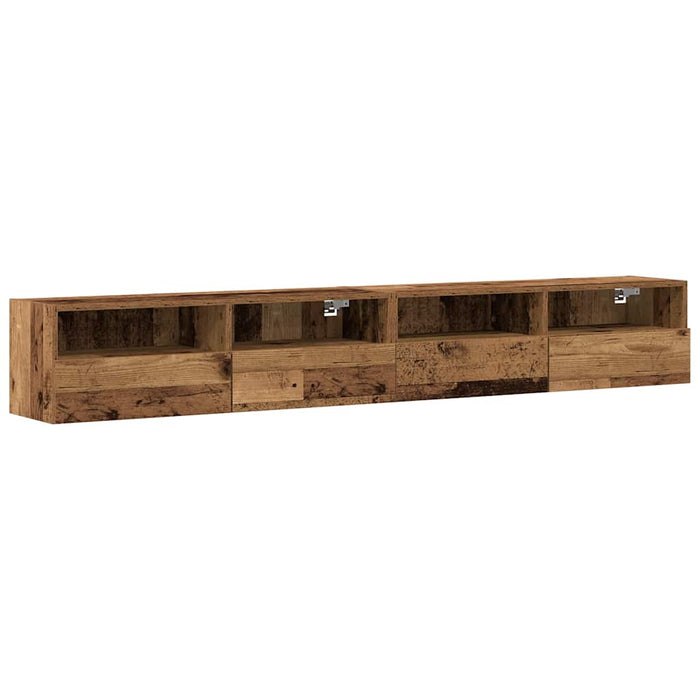 Dulap TV de perete Pe perete 2 pcs Lemn Vechi 100 x 30 x 30 cm - WALTI WALTI