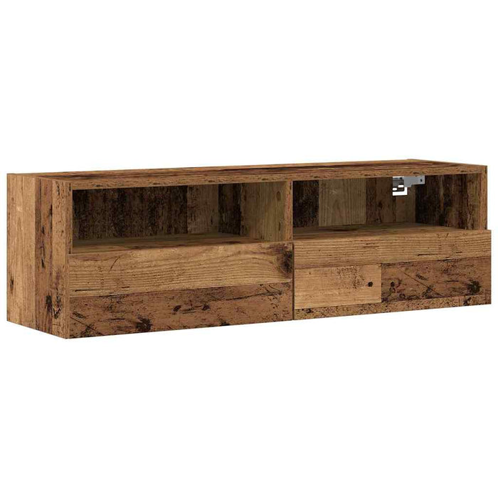 Dulap TV de perete Pe perete 2 pcs Lemn Vechi 100 x 30 x 30 cm - WALTI WALTI