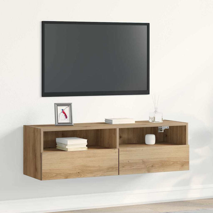 Dulap TV de perete Pe perete stejar artizanal 100 x 30 x 30 cm - WALTI WALTI