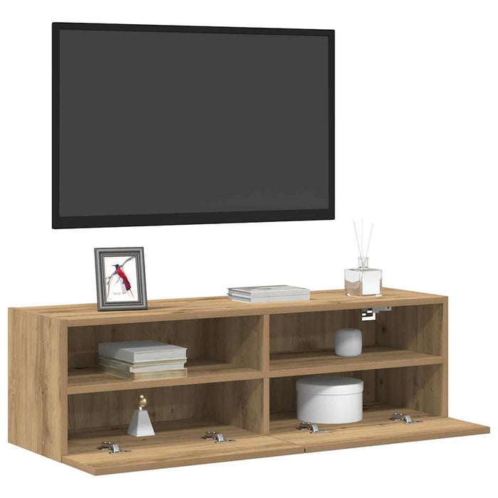 Dulap TV de perete Pe perete stejar artizanal 100 x 30 x 30 cm - WALTI WALTI