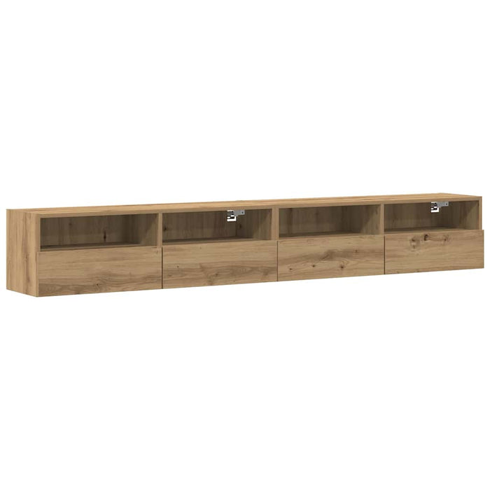 Dulap TV de perete 2 pcs stejar artizanal 100 x 30 x 30 cm - WALTI WALTI