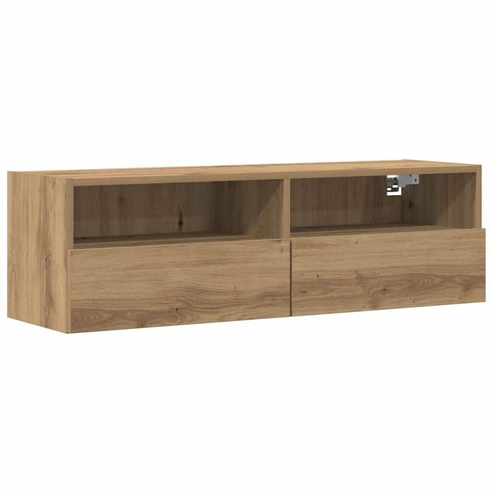 Dulap TV de perete 2 pcs stejar artizanal 100 x 30 x 30 cm - WALTI WALTI