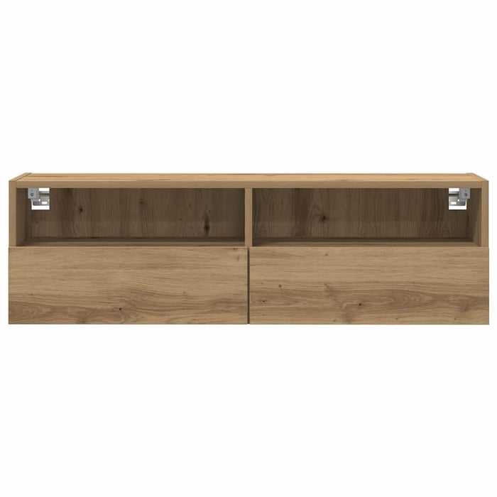 Dulap TV de perete 2 pcs stejar artizanal 100 x 30 x 30 cm - WALTI WALTI