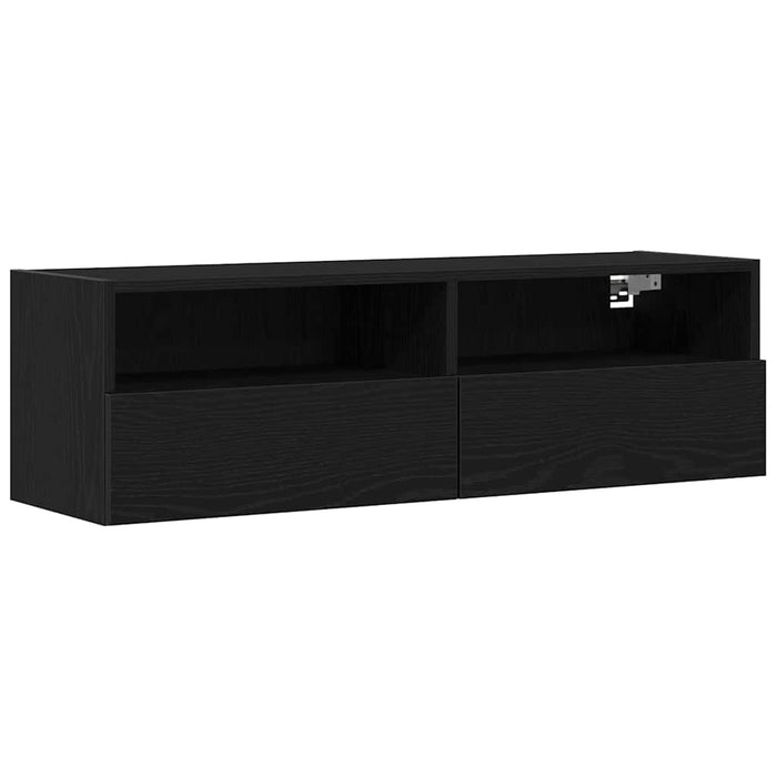 Dulap TV de perete Stejar Negru 100 x 30 x 30 cm Lemn compozit - WALTI WALTI