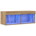 Set comodă TV stejar artizanal 80 x 30 x 30 cm Lemn compozit - WALTI WALTI