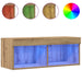 Set comodă TV Pe perete 2 pcs Stejar Artizanal 80 x 30 x 30 cm - WALTI WALTI