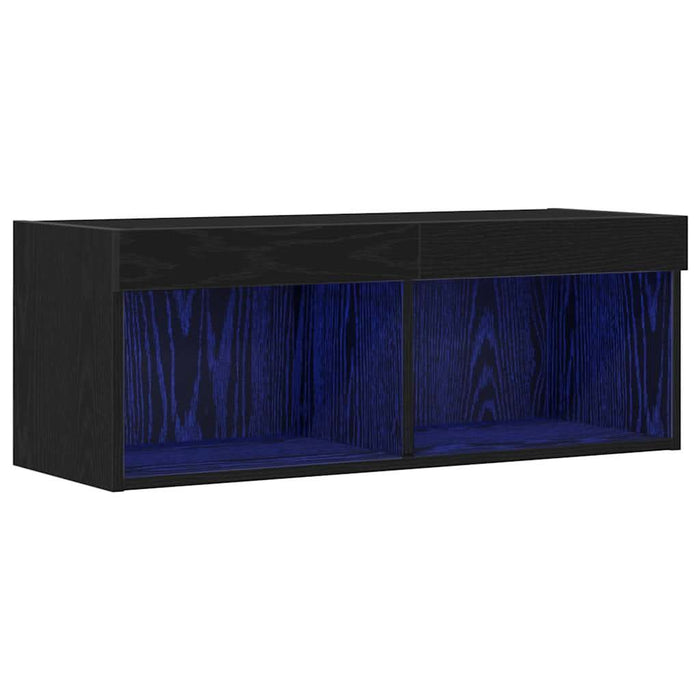 Set comodă TV Stejar Negru 80 x 30 x 30 cm Lemn compozit - WALTI WALTI