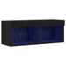 Set comodă TV Stejar Negru 80 x 30 x 30 cm Lemn compozit - WALTI WALTI