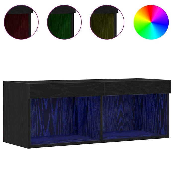Set comodă TV 2 pcs Stejar negru 80 x 30 x 30 cm Lemn compozit - WALTI WALTI