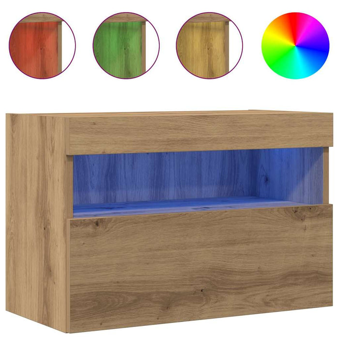 Dulap TV de perete Pe perete stejar artizanal 60 x 30 x 40 cm - WALTI WALTI