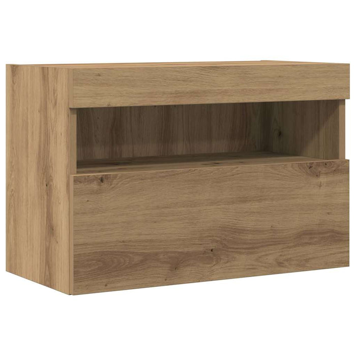 Dulap TV de perete 2 pcs stejar artizanal 60 x 30 x 40 cm - WALTI WALTI