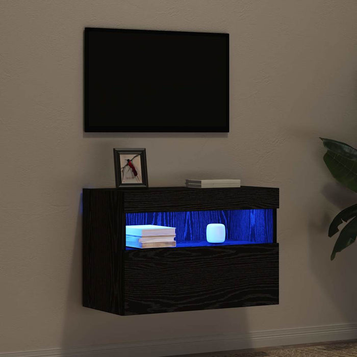 Dulap TV de perete Stejar negru 60 x 30 x 40 cm Lemn compozit - WALTI WALTI