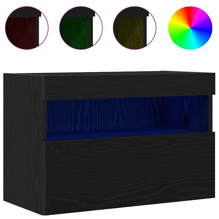 Dulap TV de perete Stejar negru 60 x 30 x 40 cm Lemn compozit - WALTI WALTI