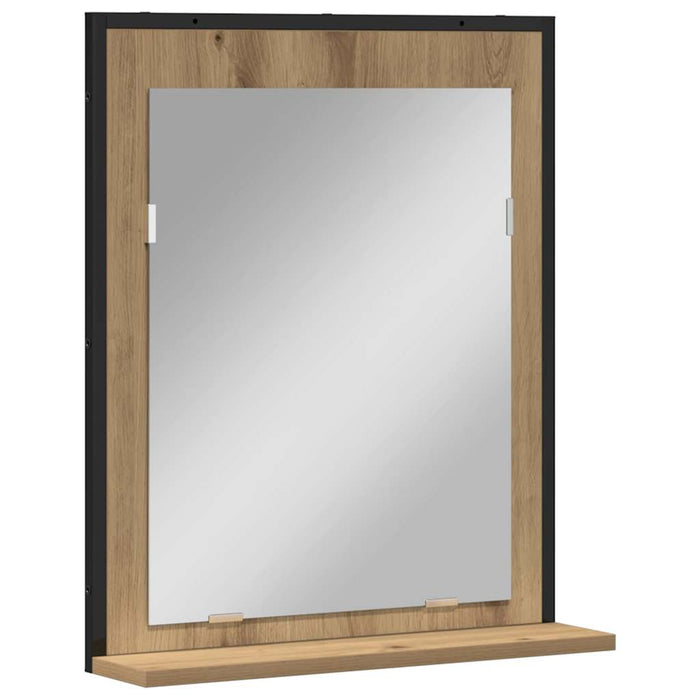 Oglindă pentru baie cu raft stejar artizanal 50 x 12 x 60 cm - WALTI WALTI