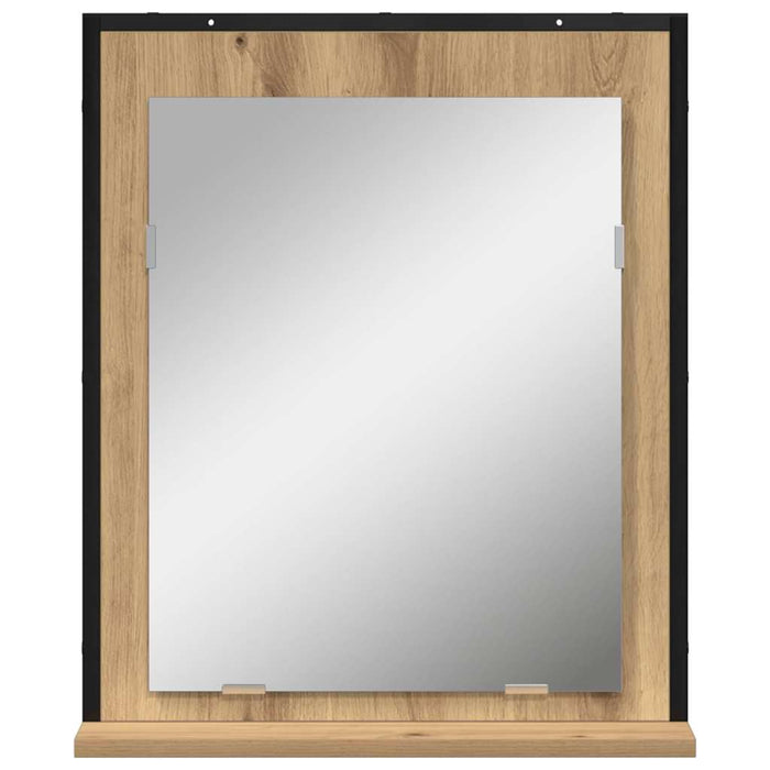 Oglindă pentru baie cu raft stejar artizanal 50 x 12 x 60 cm - WALTI WALTI