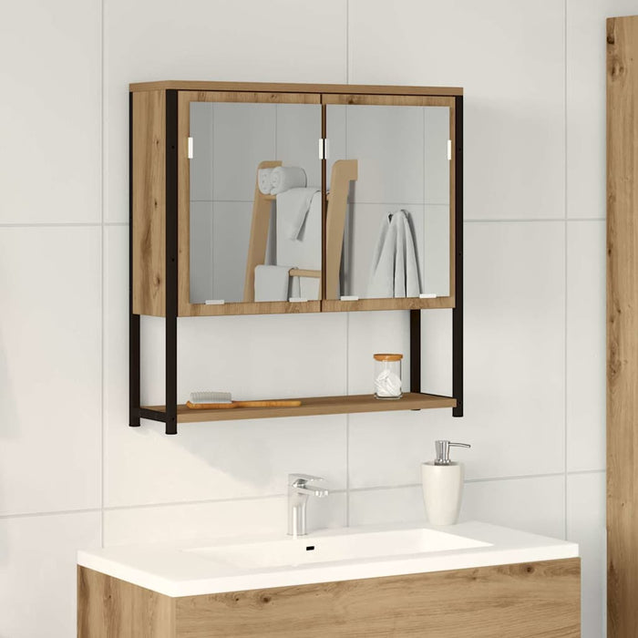 Dulap cu oglindă pentru baie stejar artizanal 60 x 16 x 60 cm - WALTI WALTI
