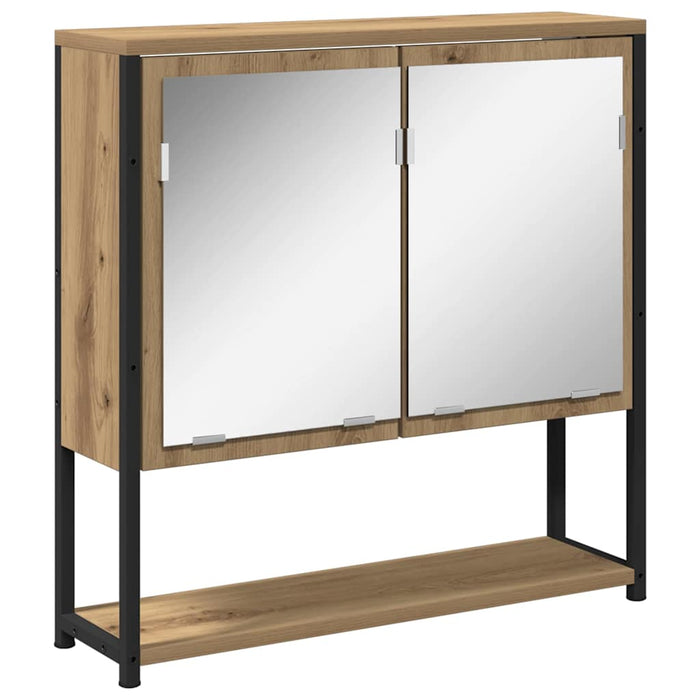 Dulap cu oglindă pentru baie stejar artizanal 60 x 16 x 60 cm - WALTI WALTI