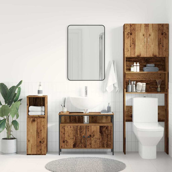Dulap pentru chiuvetă de baie cu ușă Lemn vechi 80 x 30 x 60 cm - WALTI WALTI