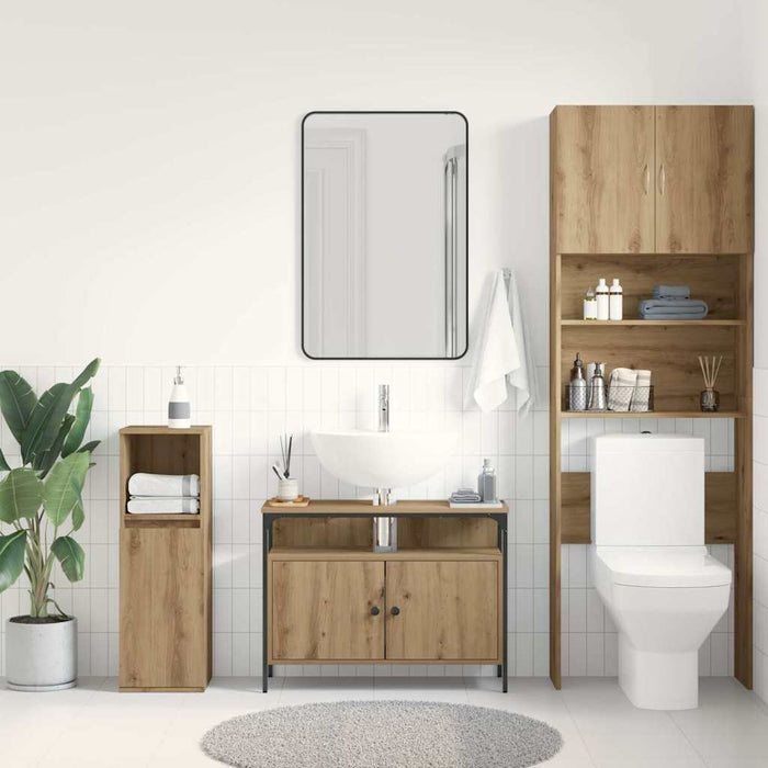 Dulap pentru chiuvetă de baie stejar artizanal 80 x 30 x 60 cm - WALTI WALTI