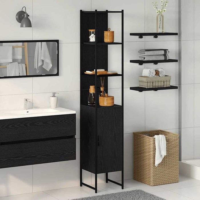 Dulap de Baie Stejar negru 33 x 33 x 185.5 cm Lemn compozit - WALTI WALTI