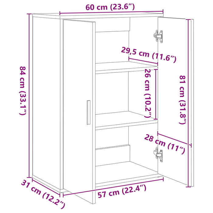Bufet Lemn vechi 60 x 31 x 84 cm Lemn compozit - WALTI WALTI