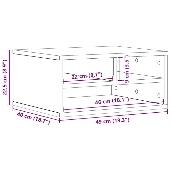 Suport pentru imprimantă Stejar Artizanal 49 x 40 x 22.5 cm - WALTI WALTI