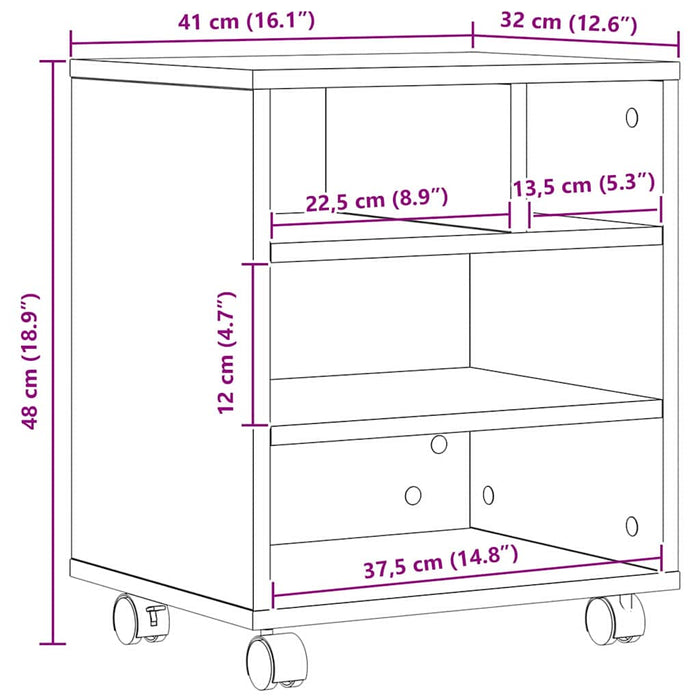 Suport pentru imprimantă Lemn vechi 41 x 32 x 48 cm - WALTI WALTI