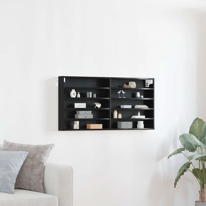 Dulap de Expunere Stejar Negru 100 x 8,5 x 50 cm Lemn compozit - WALTI WALTI