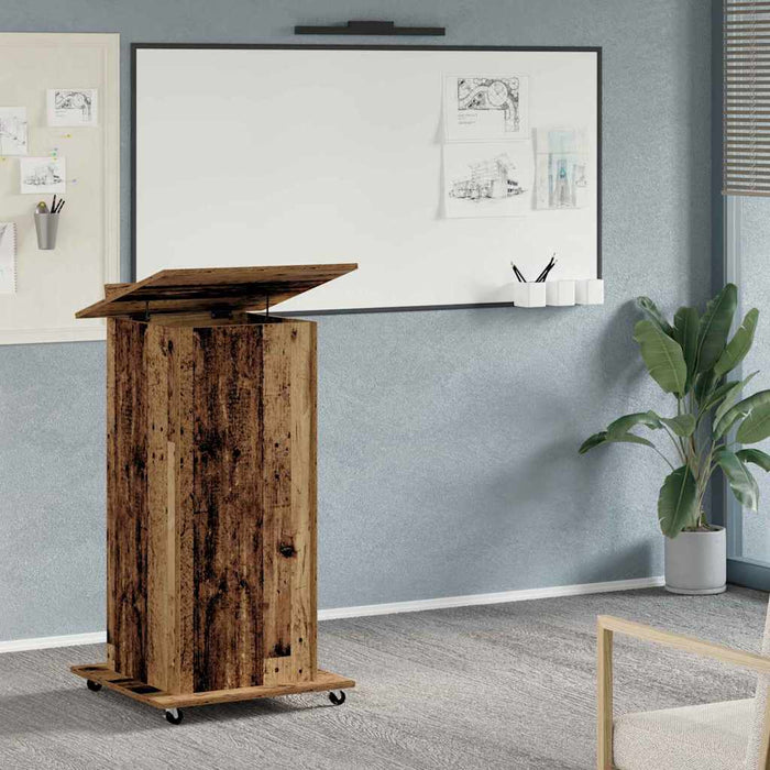 Podium cu sertar Lemn vechi 55 x 55 x 107 cm Lemn compozit - WALTI WALTI