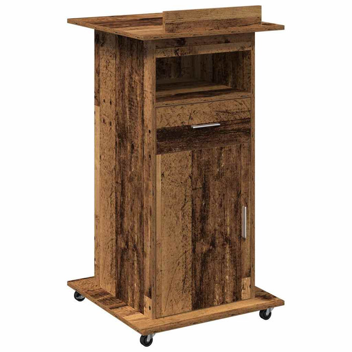 Podium cu sertar Lemn vechi 55 x 55 x 107 cm Lemn compozit - WALTI WALTI