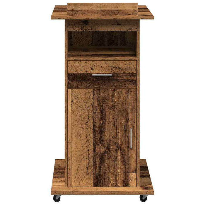 Podium cu sertar Lemn vechi 55 x 55 x 107 cm Lemn compozit - WALTI WALTI