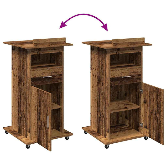 Podium cu sertar Lemn vechi 55 x 55 x 107 cm Lemn compozit - WALTI WALTI
