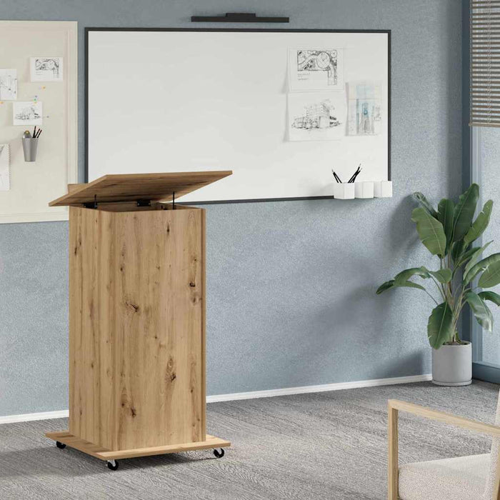 Podium cu raft stejar artizanal 55 x 55 x 107 cm Lemn compozit - WALTI WALTI
