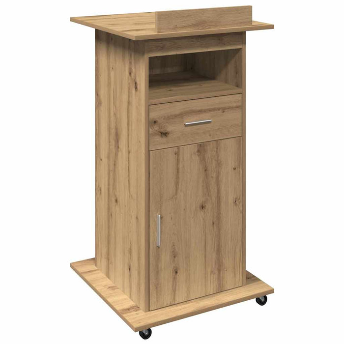 Podium cu raft stejar artizanal 55 x 55 x 107 cm Lemn compozit - WALTI WALTI