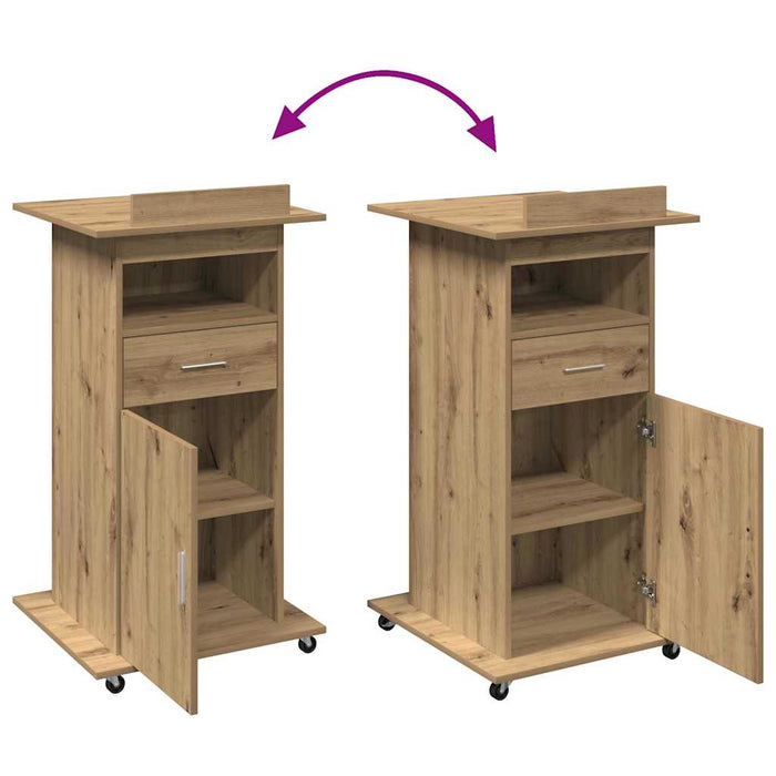 Podium cu raft stejar artizanal 55 x 55 x 107 cm Lemn compozit - WALTI WALTI