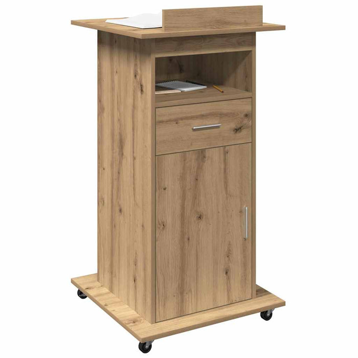 Podium cu raft stejar artizanal 55 x 55 x 107 cm Lemn compozit - WALTI WALTI