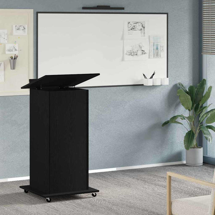 Podium cu sertar Stejar negru 55 x 55 x 107 cm Lemn compozit - WALTI WALTI