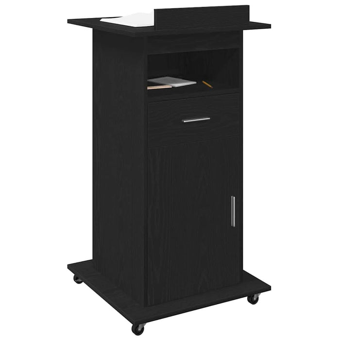 Podium cu sertar Stejar negru 55 x 55 x 107 cm Lemn compozit - WALTI WALTI