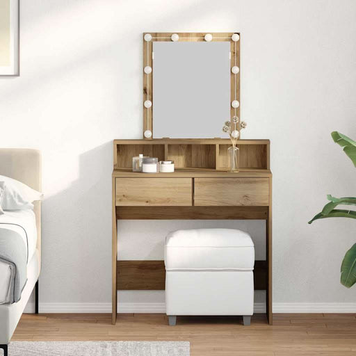 Masă de toaletă cu sertar stejar artizanal 80 x 41 x 144.5 cm - WALTI WALTI