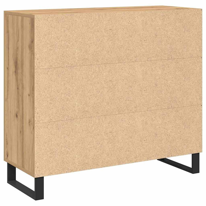 Bufet stejar artizanal 90 x 34 x 80 cm Lemn compozit - WALTI WALTI