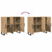 Bufet stejar artizanal 90 x 34 x 80 cm Lemn compozit - WALTI WALTI
