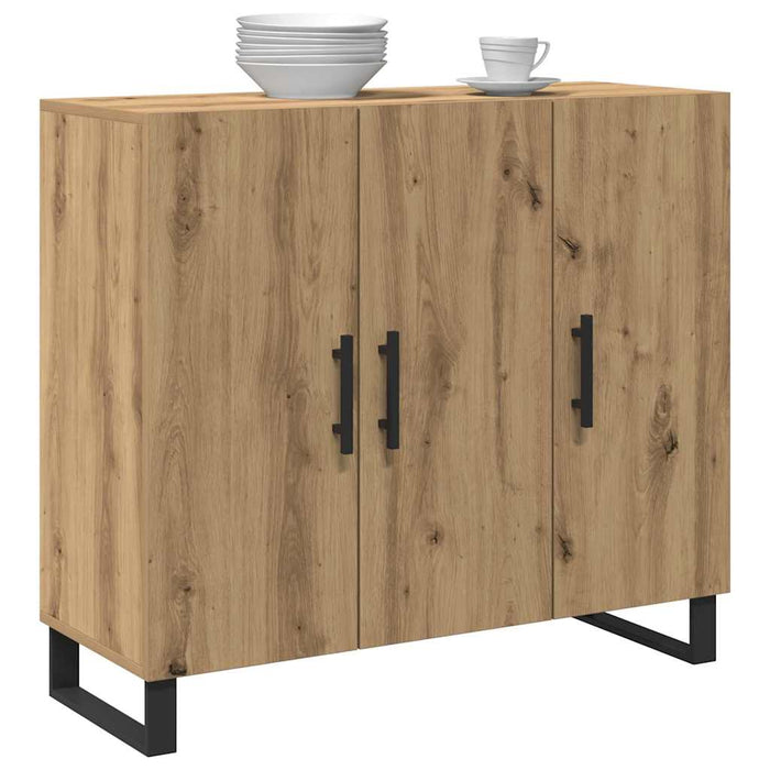 Bufet stejar artizanal 90 x 34 x 80 cm Lemn compozit - WALTI WALTI