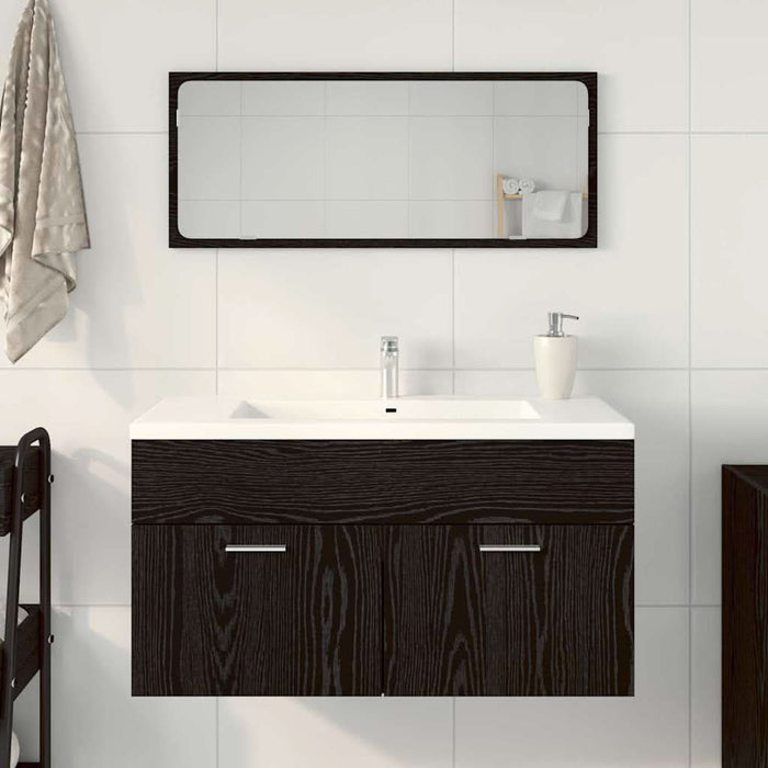 Set de Mobilier pentru Baie cu sertar 2 pcs Stejar Negru - WALTI WALTI