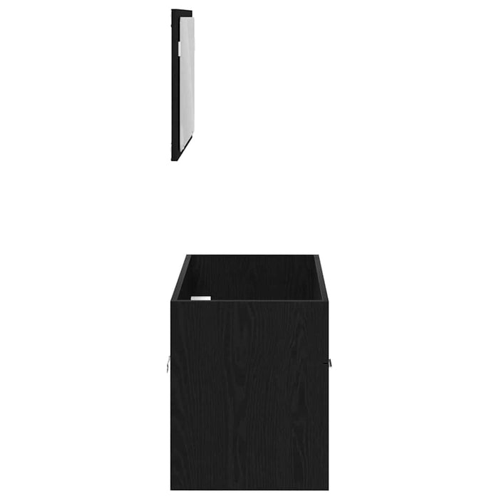 Set de Mobilier pentru Baie cu sertar 2 pcs Stejar Negru - WALTI WALTI